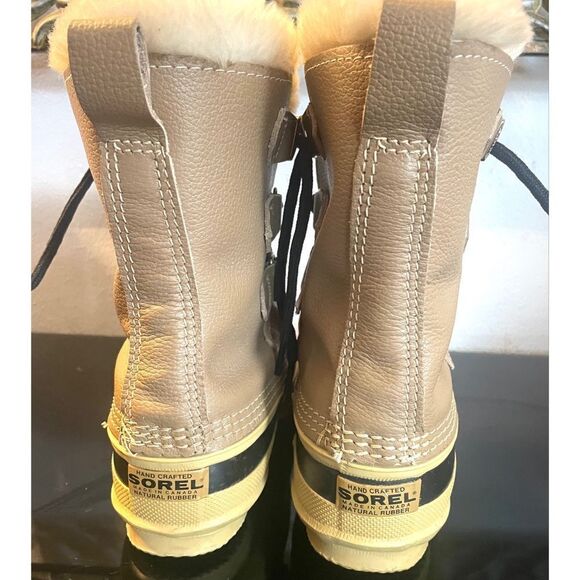 SOREL Manitou Made In Canada Tan Boots Women’s Duck Boots w Wool Liners Size 5 - Picture 12 of 12